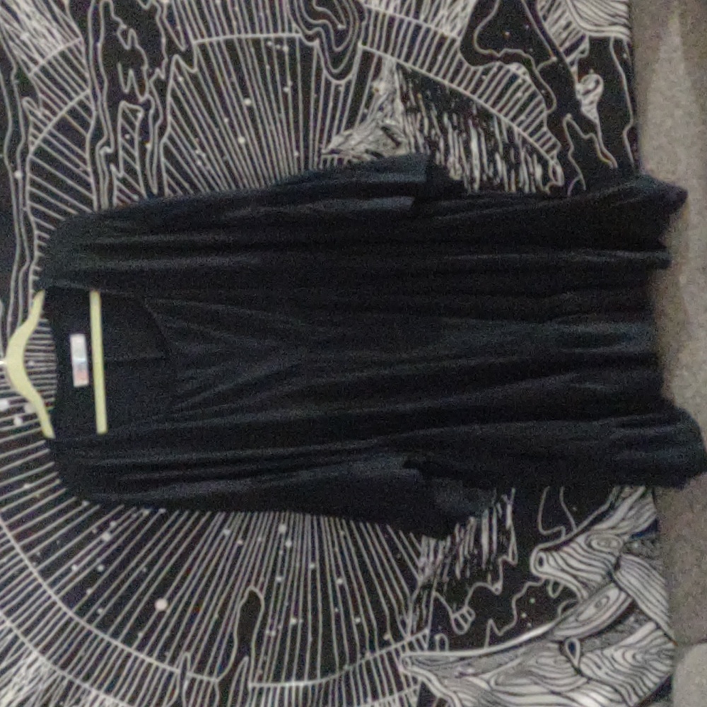 FREE PEOPLE Beach black mini dress tunic coverup oversized above knee Nwot